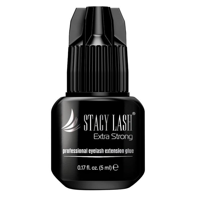 Stacy Lash Extra Strong Eyelash Extension Glue - (0.17fl.oz / 5ml) / 0.5-1 Sec Drying time/Retention – 7 Weeks/Maximum Bonding Power/Black Adhesive for Semi-Permanent Extensions/Professional Supplies - Image 1