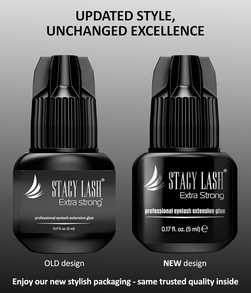 Stacy Lash Extra Strong Eyelash Extension Glue - (0.17fl.oz / 5ml) / 0.5-1 Sec Drying time/Retention – 7 Weeks/Maximum Bonding Power/Black Adhesive for Semi-Permanent Extensions/Professional Supplies - Image 3