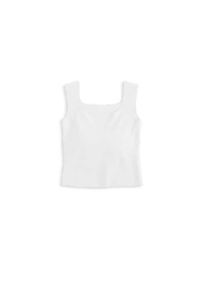 Cotton Eslite Mianke Chengpin Camisole For Women With Built-in Bra Pads, Invisible Bra, Tube Top, Short White, 2xl - Image 3