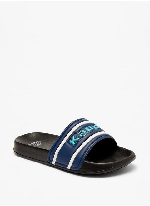 Boys Logo Applique Slip-On Slides
