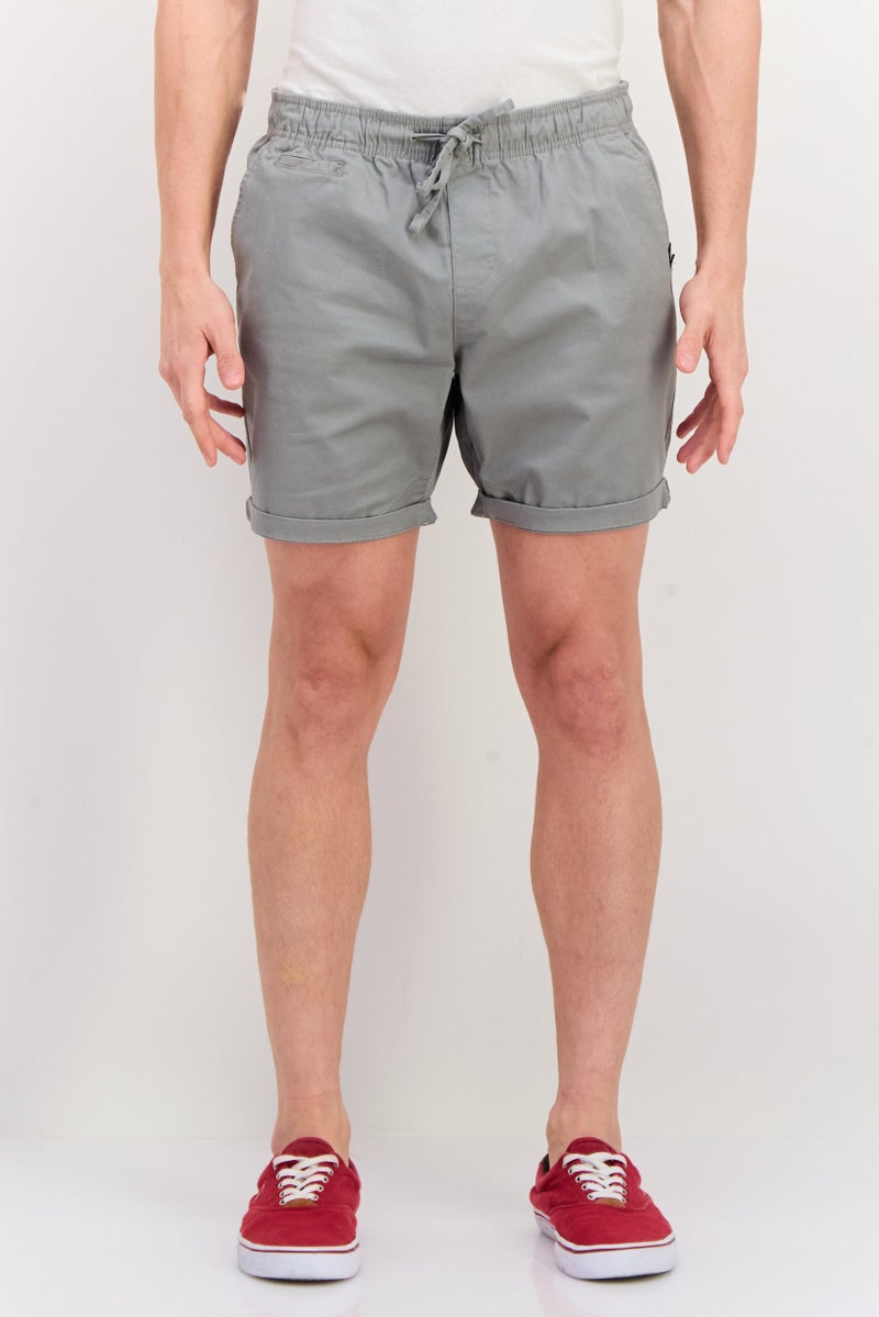 GOOD FOR NOTHING Men Brand Logo Chino Pants, Grey - Image 1