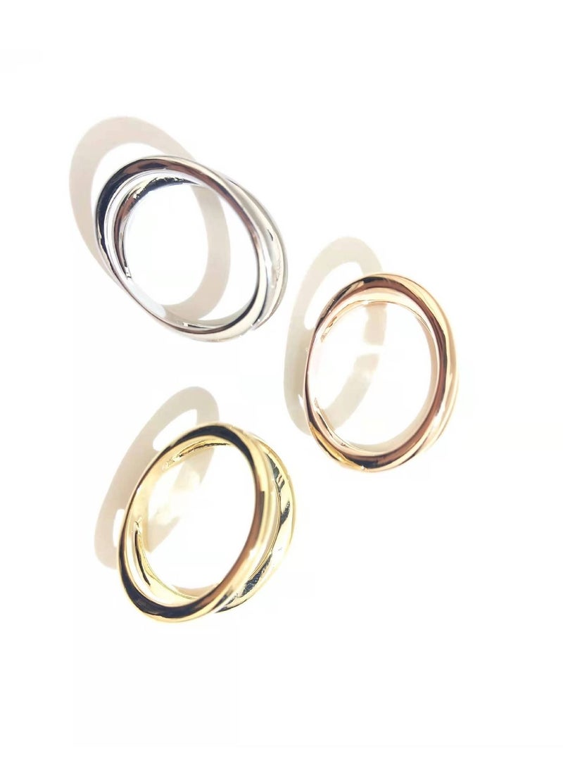 RARELY 3Set Of Two Small Circle Fashionable Women's Scarf Buckl Brooch Ring Shawl Clip Gewelry Accessories  - Image 1
