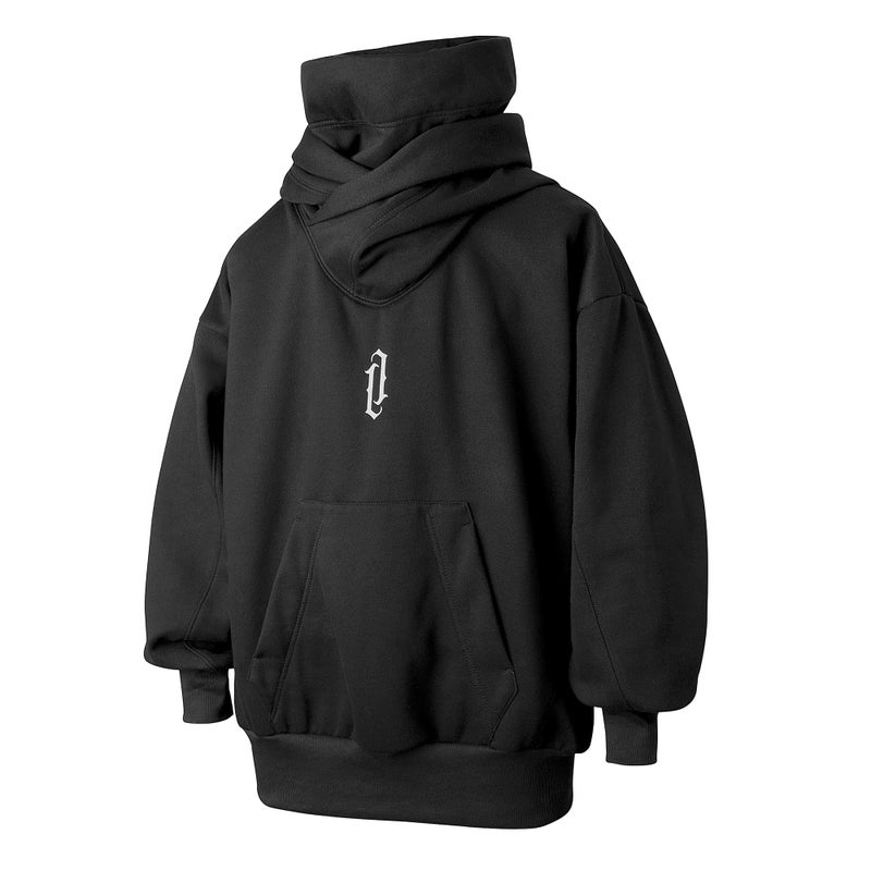 Niepce Inc Streetwear Men's Oversized Hoodie with Neck Gaiter (Black, Large) - Image 4