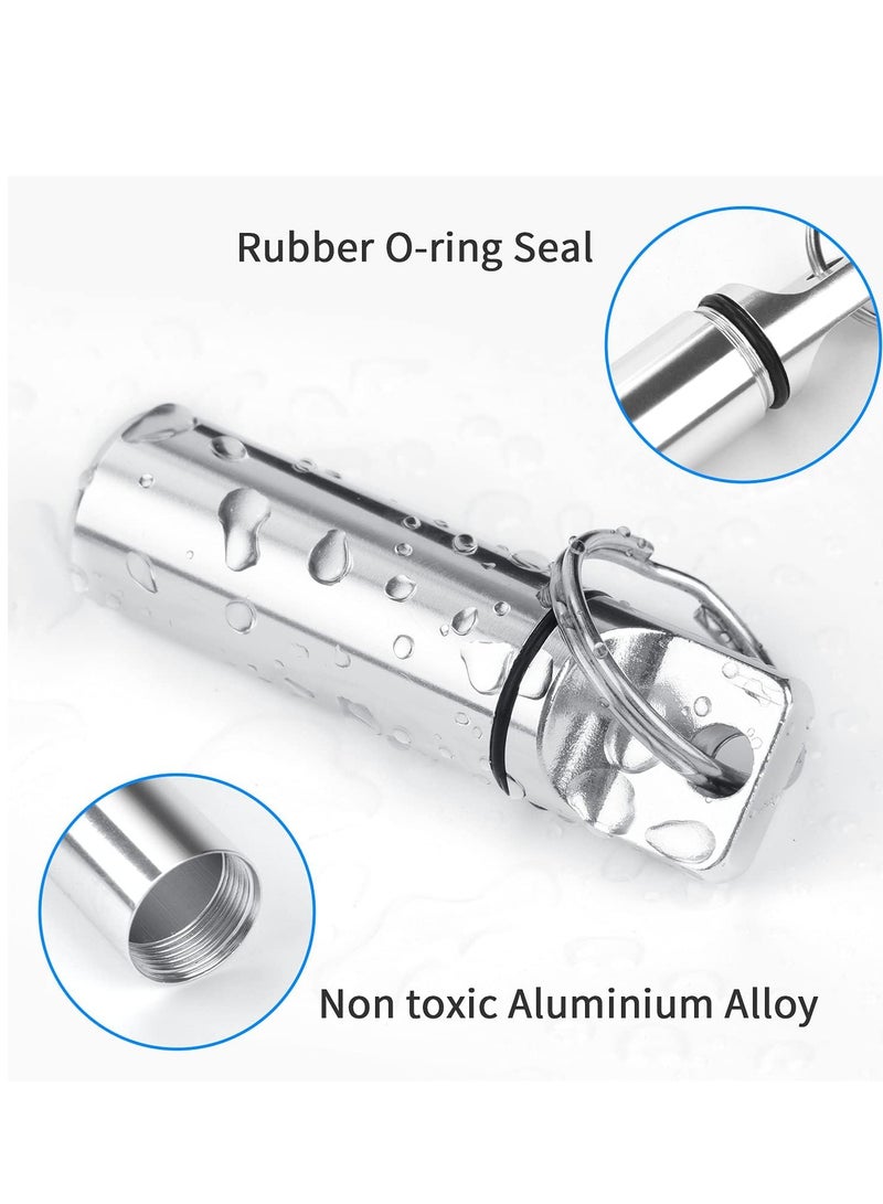 spa luxetique Small Portable Pill Box Keychain (3 Pack), Aluminium Alloy Mini Pill Organizer Case Container for Purse,Waterproof Metal Pill Holder Medicine Bottle for Outdoor Camping Travel(Black+Silver+Red)  - Image 5