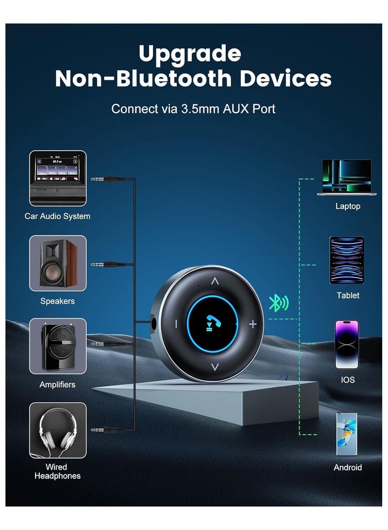 General Car Bluetooth Receiver, Portable Bluetooth 5.3 Receiver, Plug and Play, Stronger Dual Microphone & Noise Cancellation, Home Stereo Car Adapter, Speaker, Wired Headphones  - Image 2