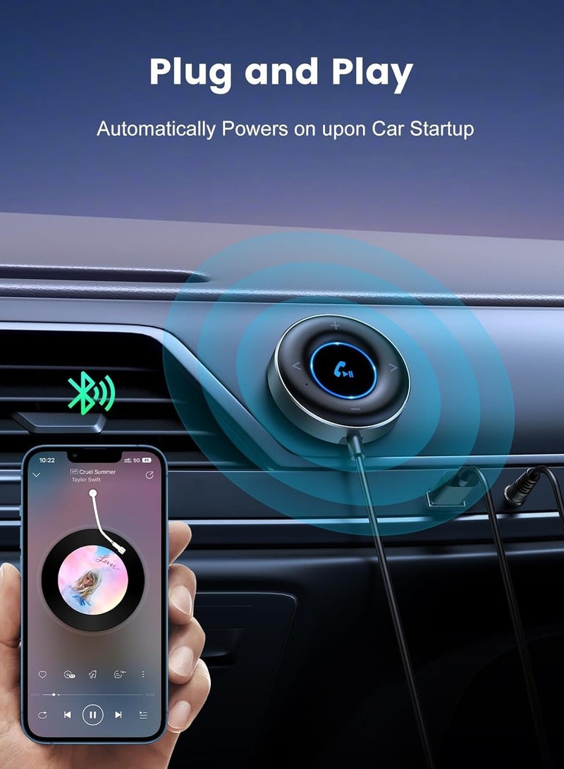 General Car Bluetooth Receiver, Portable Bluetooth 5.3 Receiver, Plug and Play, Stronger Dual Microphone & Noise Cancellation, Home Stereo Car Adapter, Speaker, Wired Headphones  - Image 3