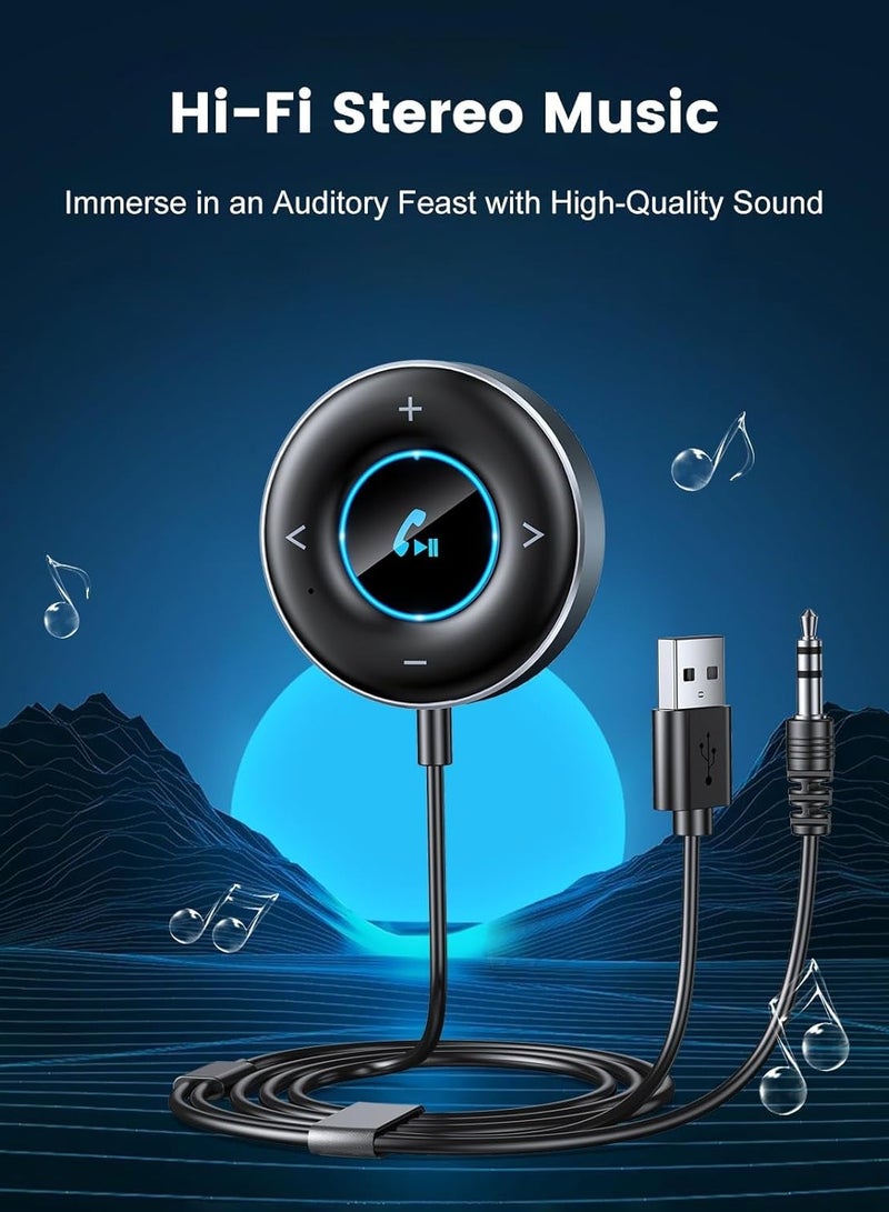 General Car Bluetooth Receiver, Portable Bluetooth 5.3 Receiver, Plug and Play, Stronger Dual Microphone & Noise Cancellation, Home Stereo Car Adapter, Speaker, Wired Headphones  - Image 5