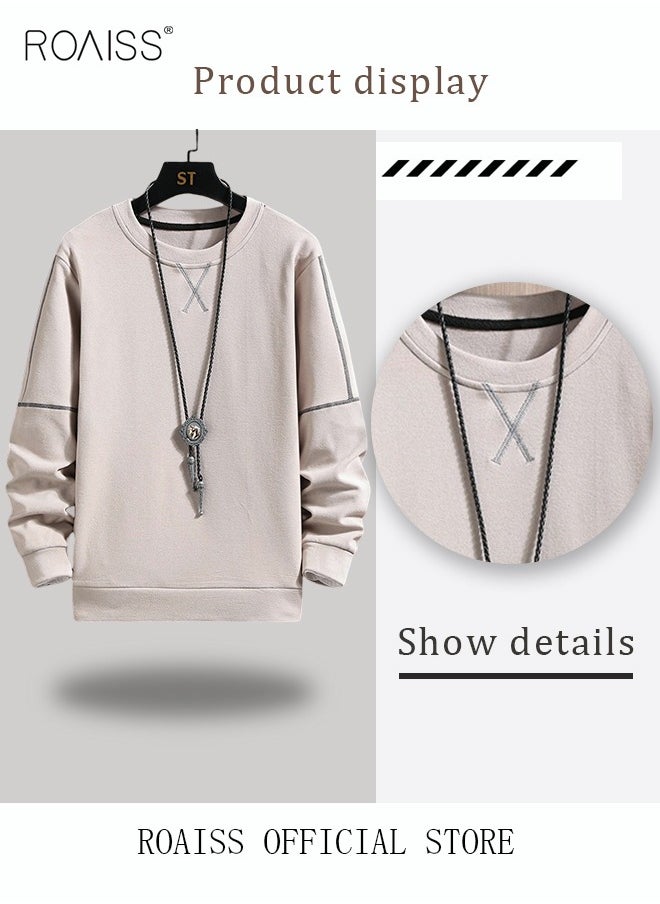 roaiss Men's Crewneck Sweater Soft Casual Sweaters for Men Classic Pullover Sweaters Basic Tops Knitted Thermal Fleece Sweatshirt Fall Winter Clothing for Men Teens  - Image 3