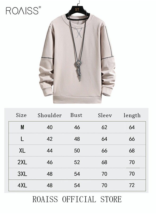 roaiss Men's Crewneck Sweater Soft Casual Sweaters for Men Classic Pullover Sweaters Basic Tops Knitted Thermal Fleece Sweatshirt Fall Winter Clothing for Men Teens  - Image 4