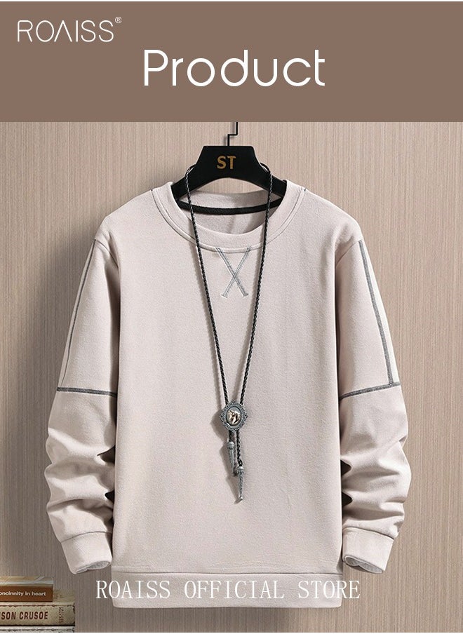 roaiss Men's Crewneck Sweater Soft Casual Sweaters for Men Classic Pullover Sweaters Basic Tops Knitted Thermal Fleece Sweatshirt Fall Winter Clothing for Men Teens  - Image 5