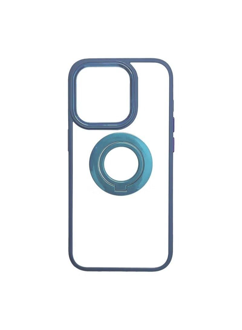 iPhone 15 Pro Case Cover With Mobile PhoneKickstand 360° Rotate Ring Accessory With Comfortable Hold Anti-Scratch Anti-Shock Magnetic Back Cover For iPhone 15 Pro