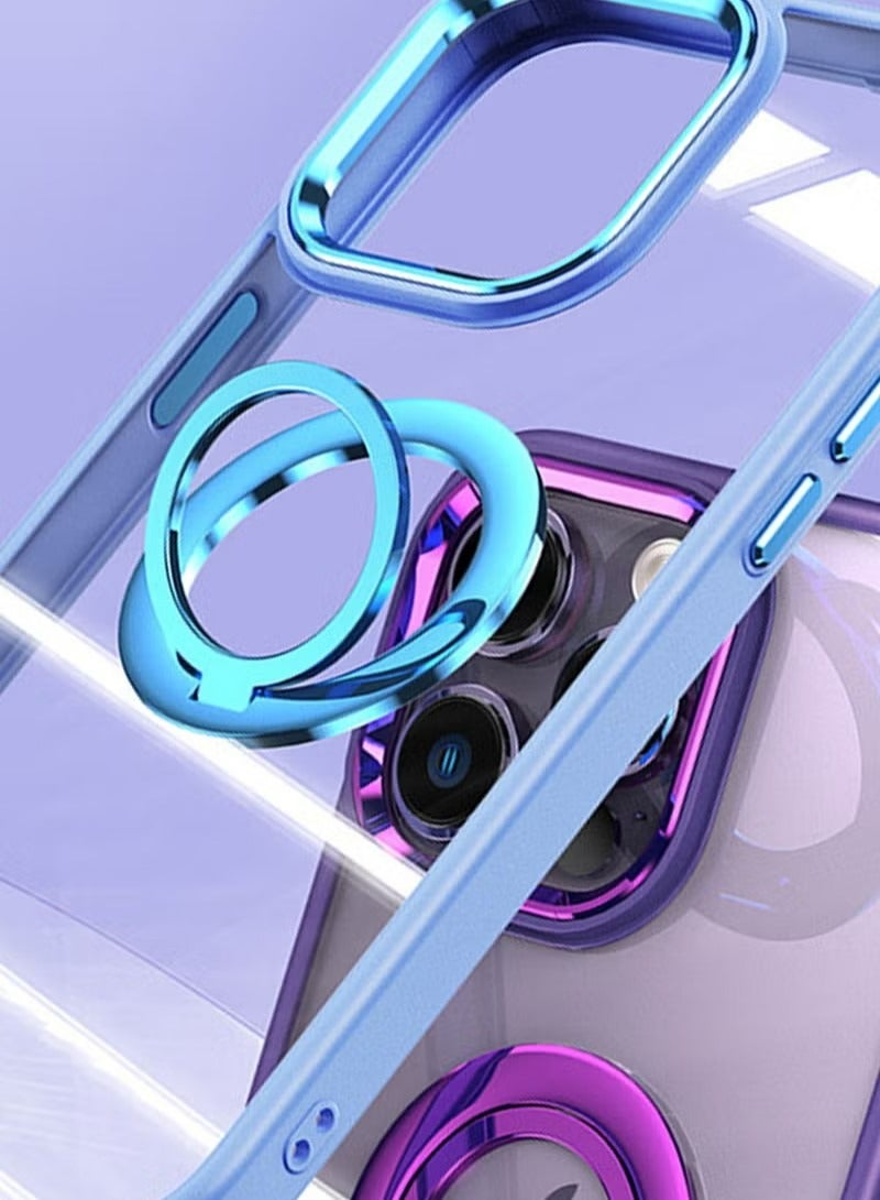 iPhone 15 Pro Case Cover With Mobile PhoneKickstand 360° Rotate Ring Accessory With Comfortable Hold Anti-Scratch Anti-Shock Magnetic Back Cover For iPhone 15 Pro