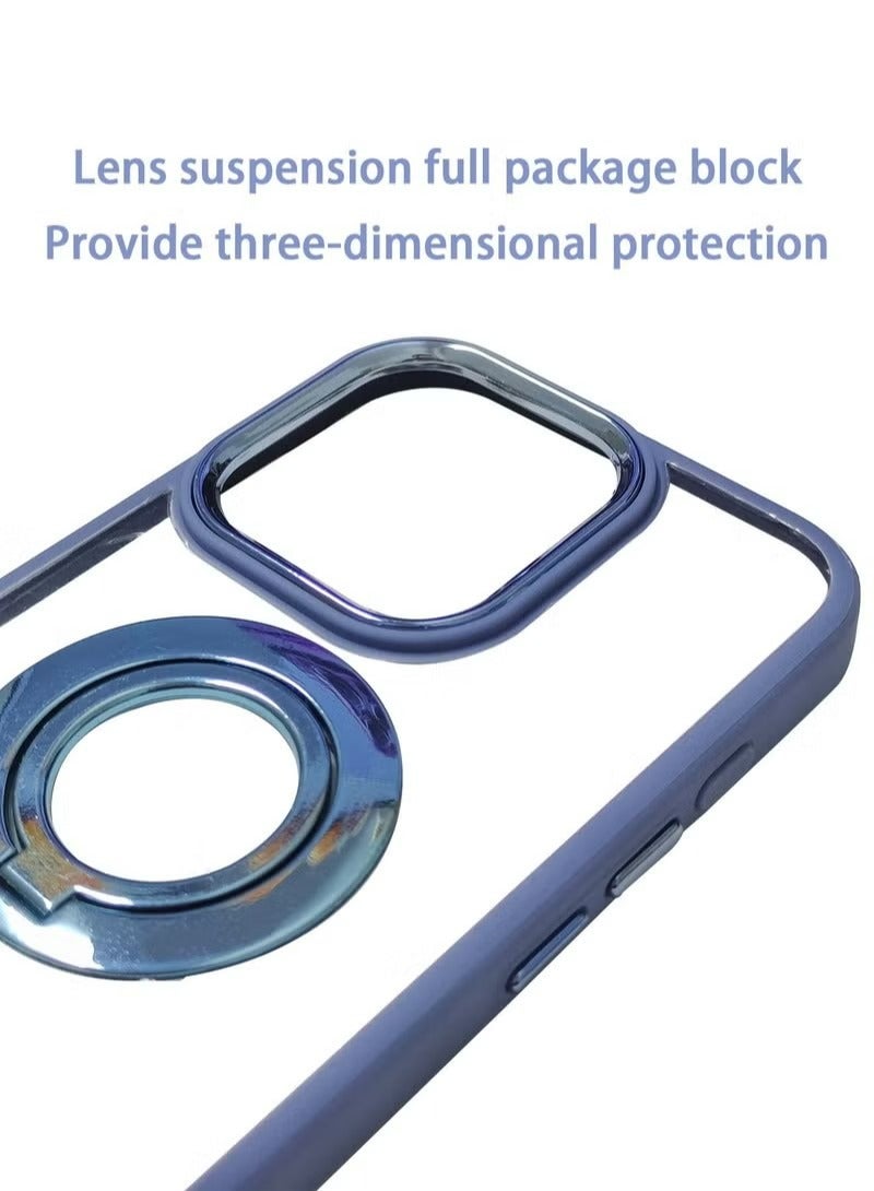iPhone 15 Pro Case Cover With Mobile PhoneKickstand 360° Rotate Ring Accessory With Comfortable Hold Anti-Scratch Anti-Shock Magnetic Back Cover For iPhone 15 Pro