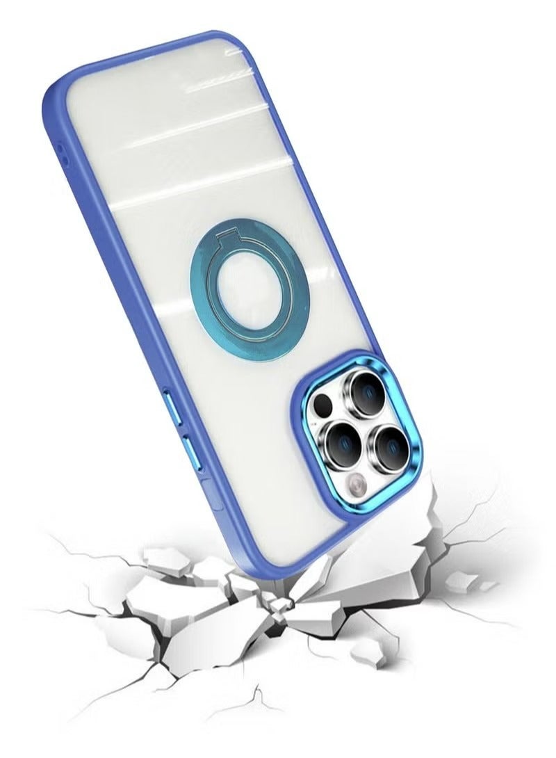 iPhone 15 Pro Case Cover With Mobile PhoneKickstand 360° Rotate Ring Accessory With Comfortable Hold Anti-Scratch Anti-Shock Magnetic Back Cover For iPhone 15 Pro