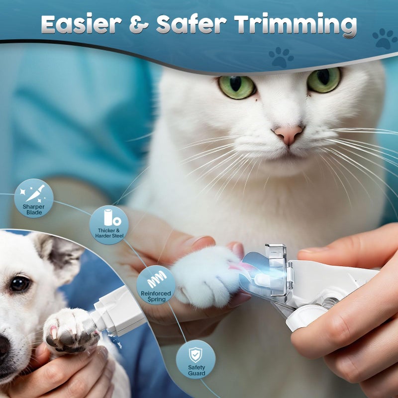 Picky zoom 2-in-1 Dog & Cat Nail Clippers and Grinder with Light â€“ Upgraded Safety Guard to Avoid Overcutting, Sharp Blade, Painless Quiet Pet Nail Claw Trimmers, Professional Grooming Tool for Large Small Pets - Image 4