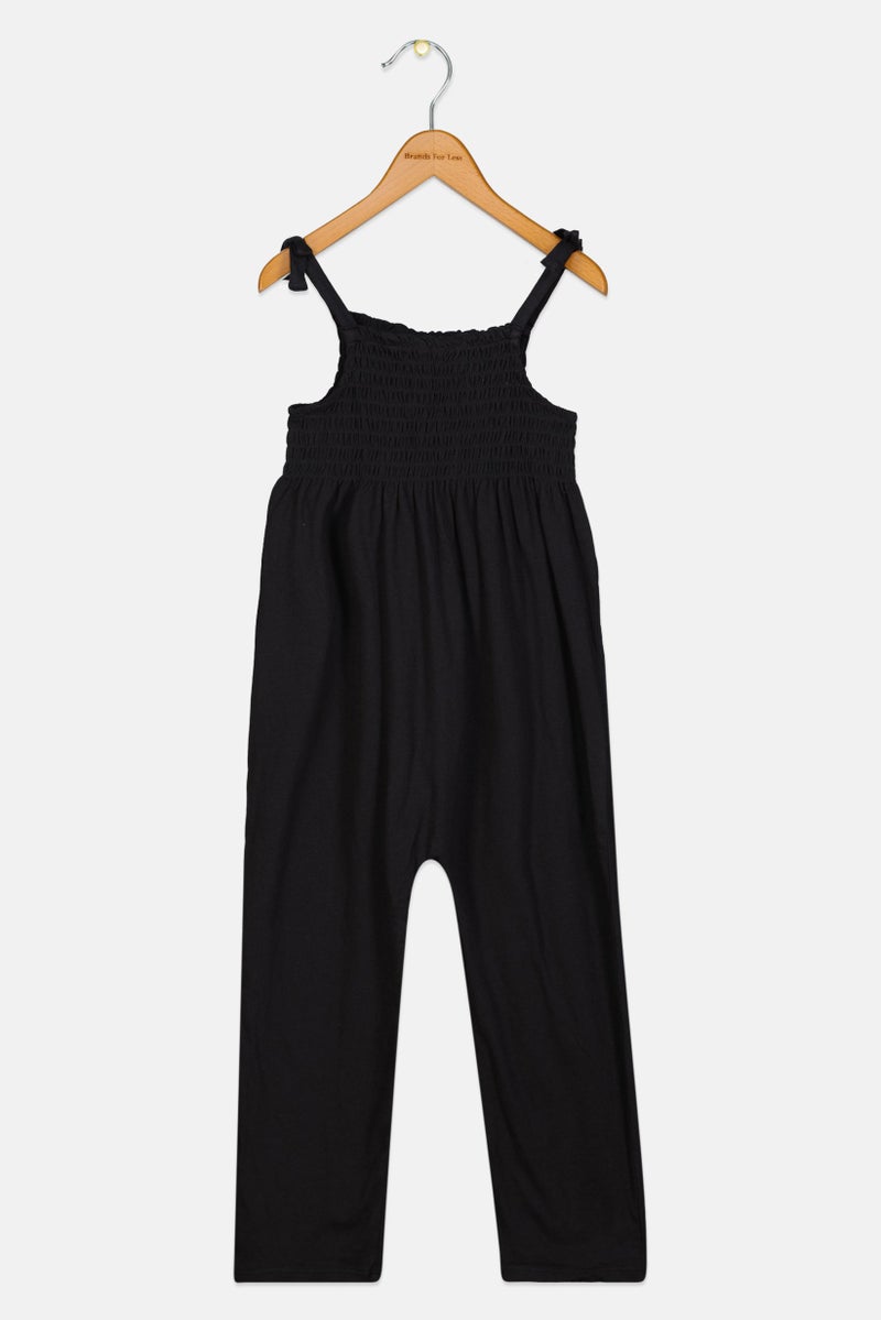 GAP Toddlers Girl Plain Sleeveless Jumpsuits, Black - Image 2