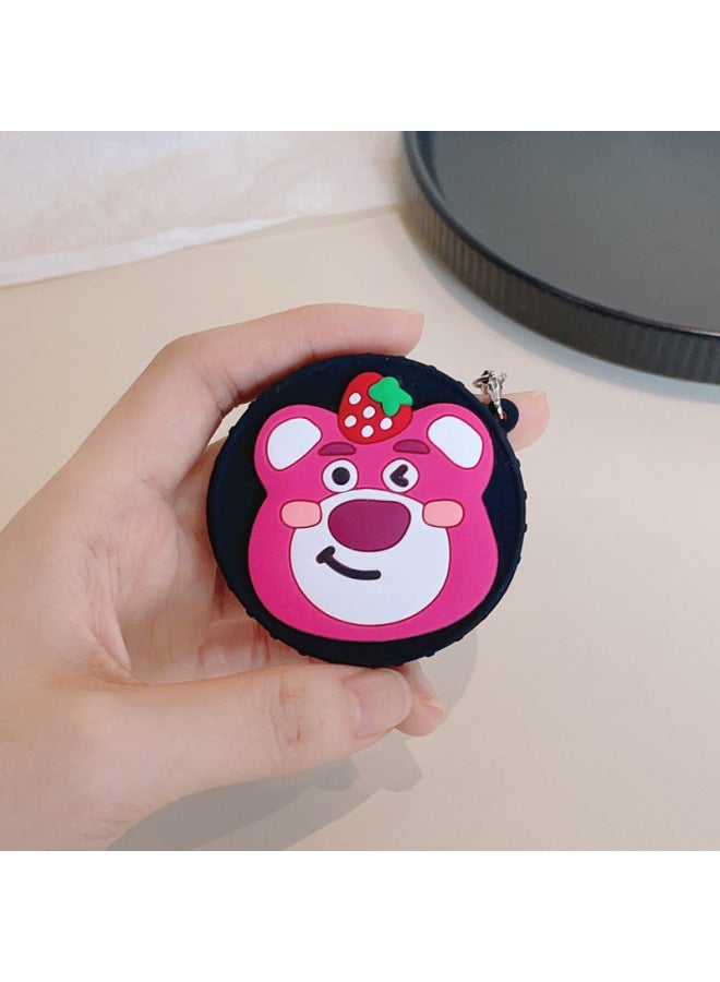 Suitable For Ricoh/Ricoh Gr Iii Silicone Lens Cap Protection Gr3 Cartoon Cute Gr2 Universal Gr1 Accessories-Color:Black Cover-strawberry Bear On Top Of Head - Image 1