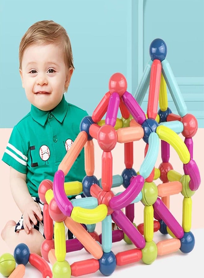 RATSAW 64pcs Magnetic Building Sticks Blocks, Children Educational 3D Magnet Building Puzzle Gift for Kids and Toddlers  - Image 5