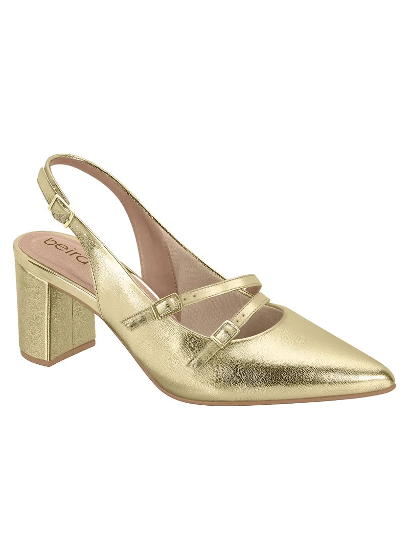 Beira Rio Beira Rio Ladies High Heel Shoes Gold | Made In Brazil