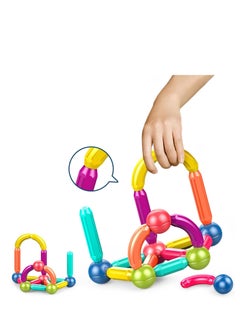 ماركة غير محددة مجموعة عصي وكرات وقضبان مغناطيسية من TOYS-EGYPT، مكعبات وعصي بناء وألعاب تكديس تعليمية للأطفال الأولاد والبنات 42 قطعة (بوكس مغناطيس)  - Image 5