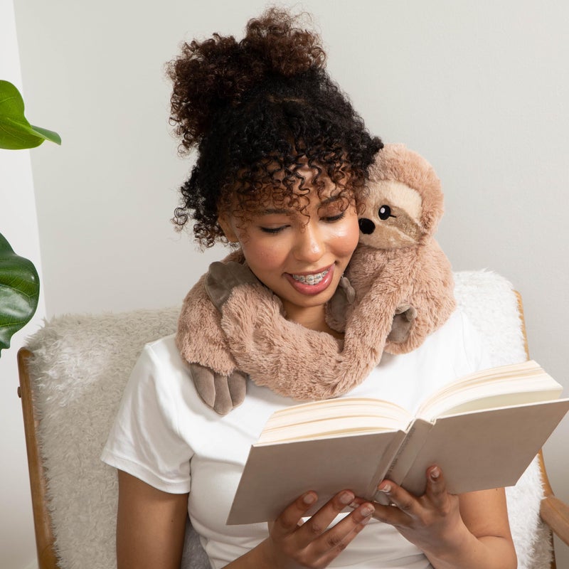 HUGIMALS Hugarounds Sawyer The Sloth 2.5 lb Microwaveable & Freezable Weighted Plush Neck & Shoulder Wrap | Soothing, Comforting Hugs for Self-Care & Relaxation | Unscented for Ages 2+ - Image 4
