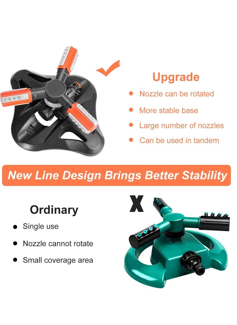 Generic - Garden Sprinkler, Lawn Sprinkler Automatic 360 Degree Rotating 3 Arm Lawn Water Sprinkler System with Quick Connectors for Watering Plants or Summer Outdoor Play Orange - Image 1