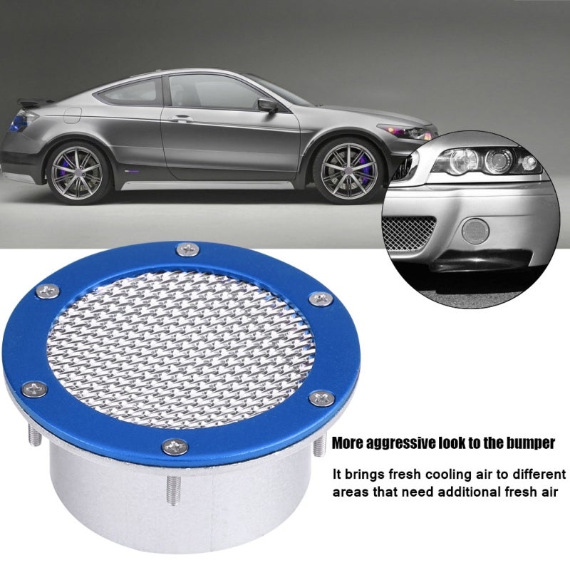 Racing Air Duct: Blue Metal, Premium Durable, Direct Replacement Cold Air Intake - Fresh Cooling Air, Grille Bumper Vent for Universal Car - Image 4