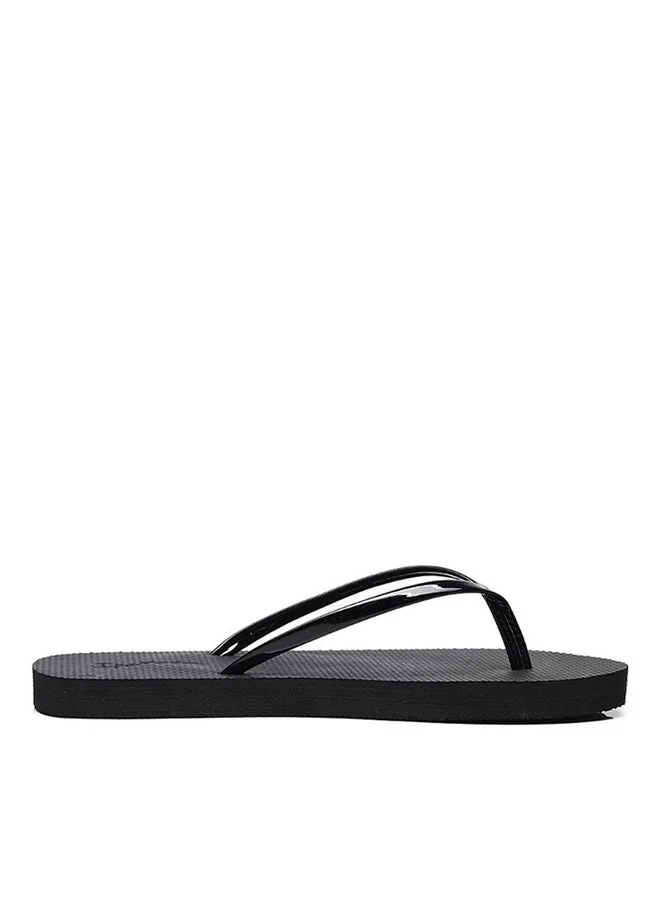Take Two Black Solid Flip Flops