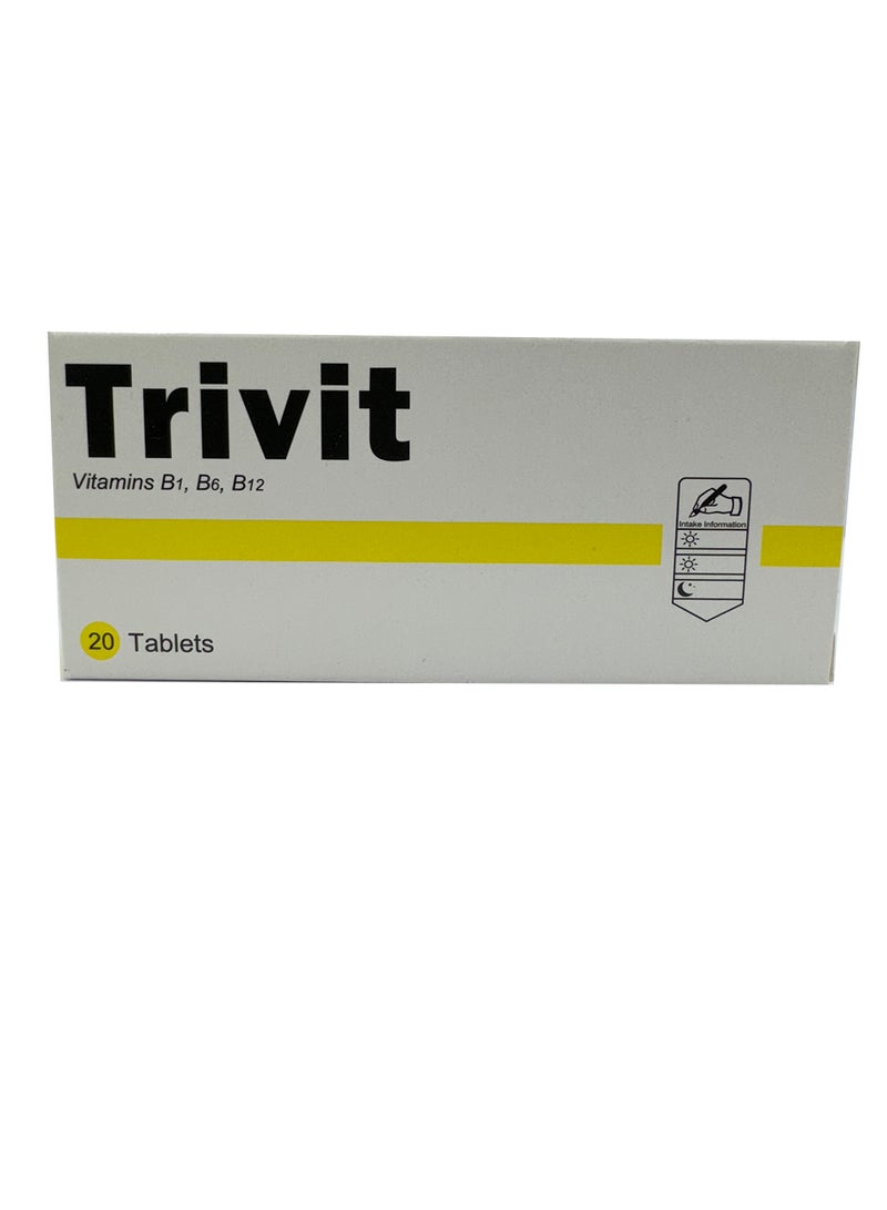 عبوة من 20 قرص فيتامين ب1، ب6، ب12