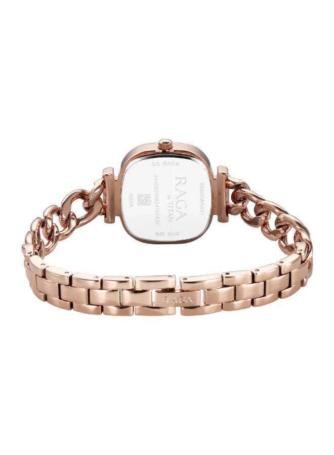 تيتان Women Analog Display Watch With Rose Gold Stainless Steel Strap - 95302WM01