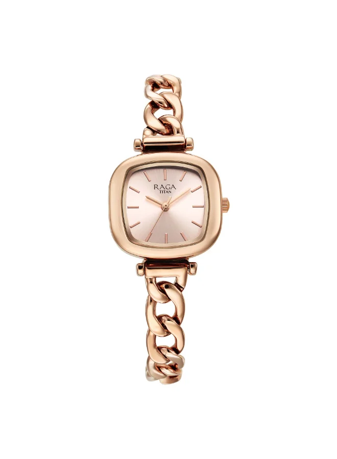 تيتان Women Analog Display Watch With Rose Gold Stainless Steel Strap - 95302WM01