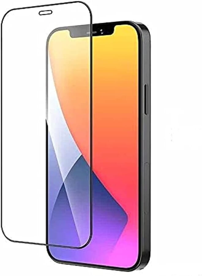 For iphone 12 6.1 / iphone 12 pro 6.1 5d screen protector full coverage-black