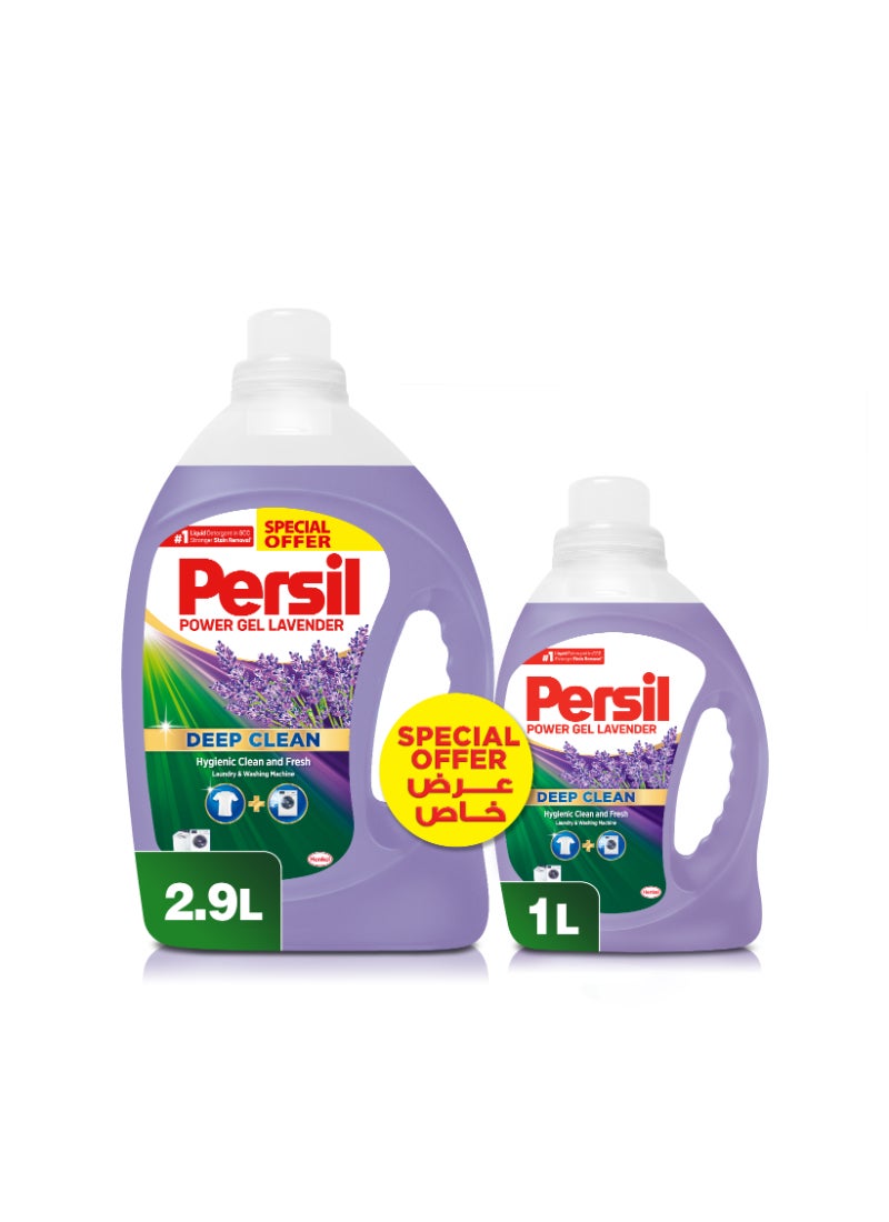 Persil Power Gel Liquid Laundry Detergent With Deep Clean Technology Lavender 2.9L + 1L
