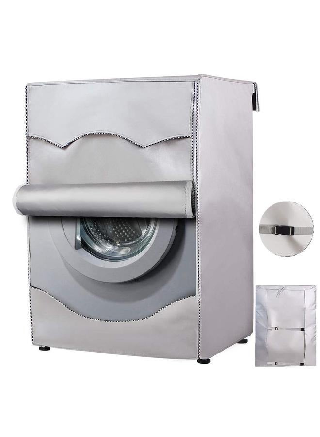 Washing Machine Cover, Washer Dryer Dustproof Waterproof Protection Case Cover Sunscreen with Zipper 60×64×85cm - Image 1