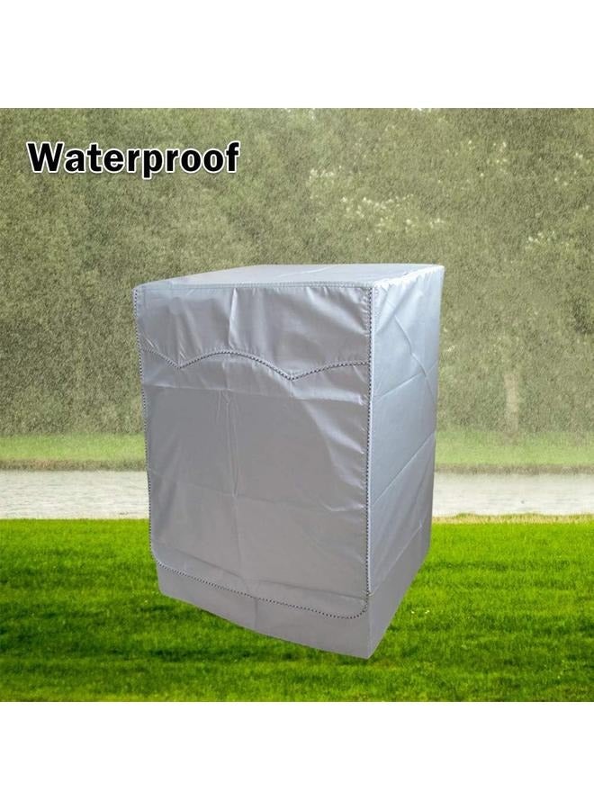 Washing Machine Cover, Washer Dryer Dustproof Waterproof Protection Case Cover Sunscreen with Zipper 60×64×85cm - Image 4