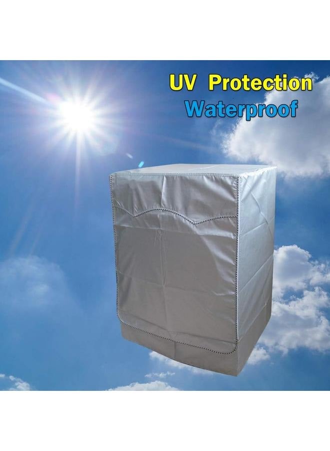 Washing Machine Cover, Washer Dryer Dustproof Waterproof Protection Case Cover Sunscreen with Zipper 60×64×85cm - Image 5