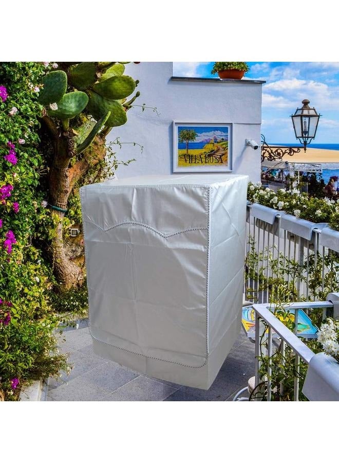 Washing Machine Cover, Washer Dryer Dustproof Waterproof Protection Case Cover Sunscreen with Zipper 60×64×85cm - Image 3