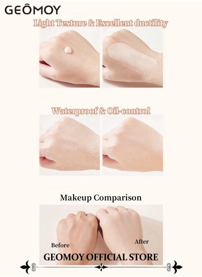Geomoy - 2-in-1 Face Liquid Foundation & Concealer Long-lasting 24H Wear Water & Sweat Resistant Natural & Flawless Skin - Image 1