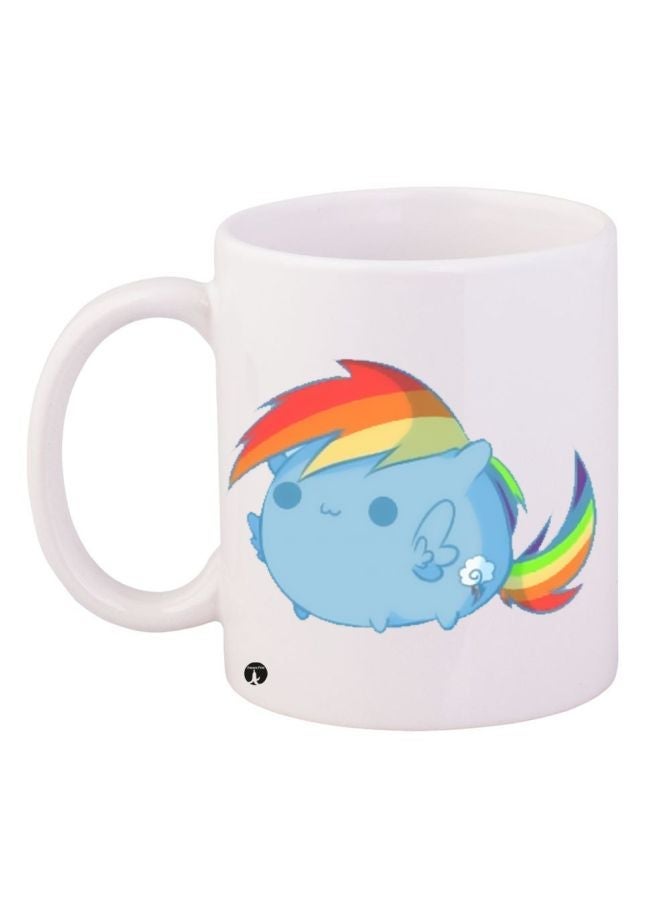 RYN Cartoon Printed Coffee Mug White/Blue/Red 11ounce