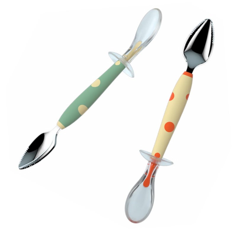 Double Head Silicone Spoon Soft Food Grade Utensil for Baby Feeding High Temperature Resistant - Image 2