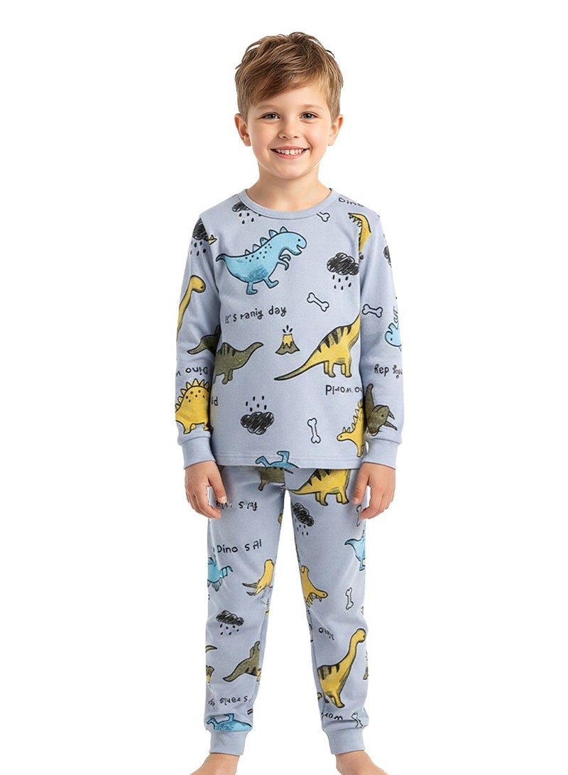WiNi BEE Boys' 2-Piece Pajama Set, Long Sleeve Sleepwear - Pure Cotton & Breathable Nightwear - Image 1