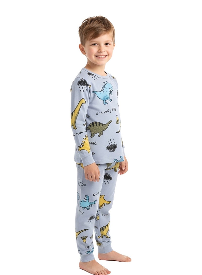WiNi BEE Boys' 2-Piece Pajama Set, Long Sleeve Sleepwear - Pure Cotton & Breathable Nightwear - Image 2