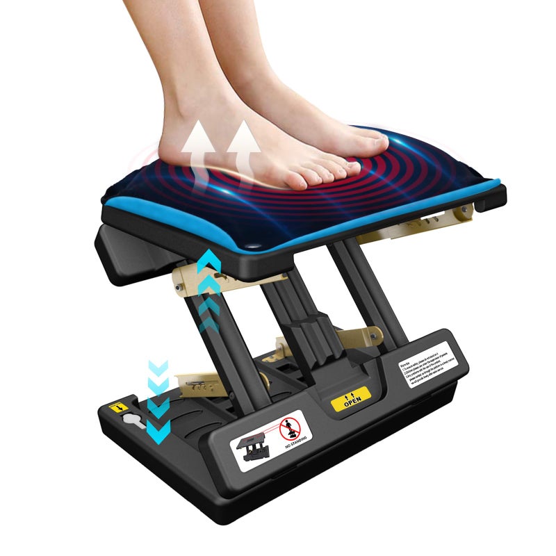 Arejonner Foldable Foot Rest, Computer Foot Rest Under Desk, 12Modes Adjustable Ergonomic for Office, Loading Capacity 80 pounds, Removable Soft Cloth Pad,All-Season(Yellow) - Image 1