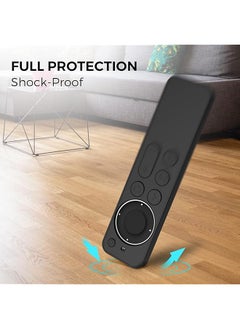 erorex Protective Case For Tv Siri Remote 2021 Non Slip Shock Resistant Durable Silicone Case For Tv 4K Gen 2 2021 Remote Silicone Remote Control Case With Lanyard Black  - Image 3