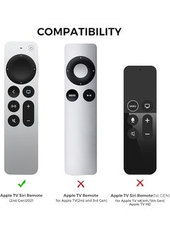 erorex Protective Case For Tv Siri Remote 2021 Non Slip Shock Resistant Durable Silicone Case For Tv 4K Gen 2 2021 Remote Silicone Remote Control Case With Lanyard Black  - Image 2