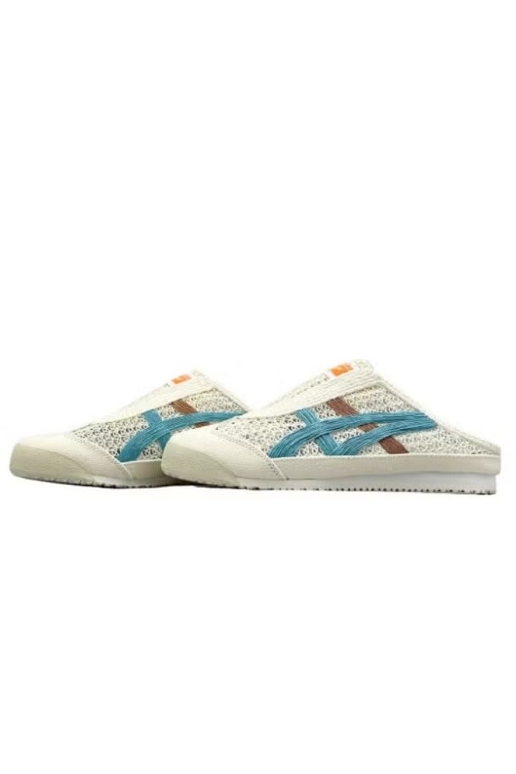 Onitsuka Tiger MEXICO 66 SABOT Summer Casual Slide Sandals - Beige/Cyan/Brown - Image 2