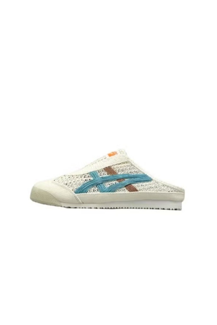 Onitsuka Tiger MEXICO 66 SABOT Summer Casual Slide Sandals - Beige/Cyan/Brown - Image 3