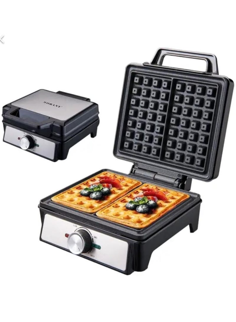 sokany Electric waffle maker silver/black 1600 watt sk-08025 - Image 1