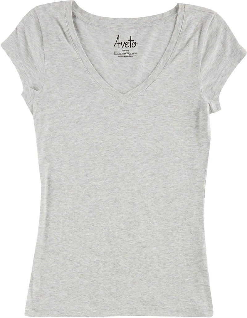 Aveto Juniors the Basic V-Neck Tee, Grey, L - Image 1