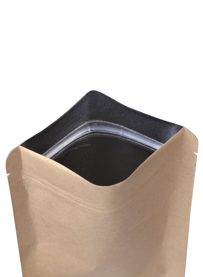 QQ Studio 100 قطعة أكياس سحاب مسطحة هجينة من كرافت بني ورقائق 8x11 سم (3.1x4.3") - Image 4